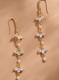 18K Gold Pearl Leaf Earrings - TULLABEE