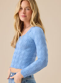 Blaire Seamless Floral Long Sleeve Cami Detail 3 - TULLABEE