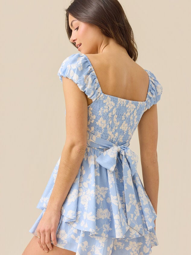 Emma Double Layer Floral Romper Detail 4 - TULLABEE