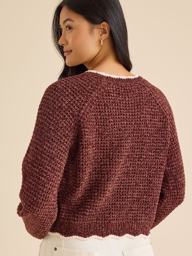 Amber Scalloped Trim Sweater Detail 4 - TULLABEE