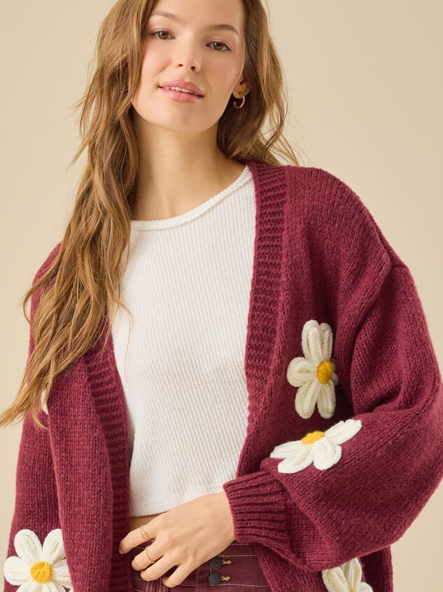 Josie 3D Flower Cardigan Detail 3 - TULLABEE