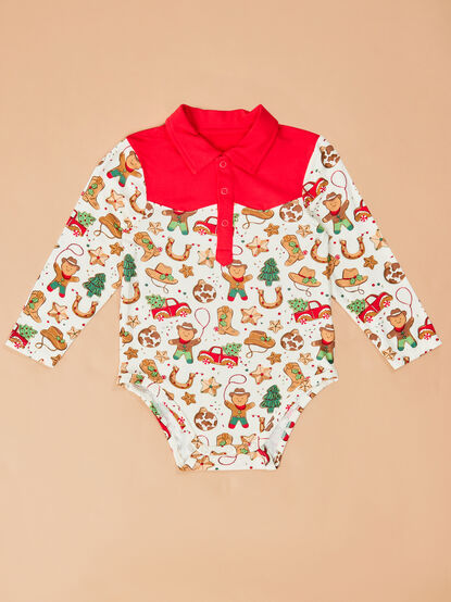 Cowboy Christmas Polo Bodysuit - TULLABEE