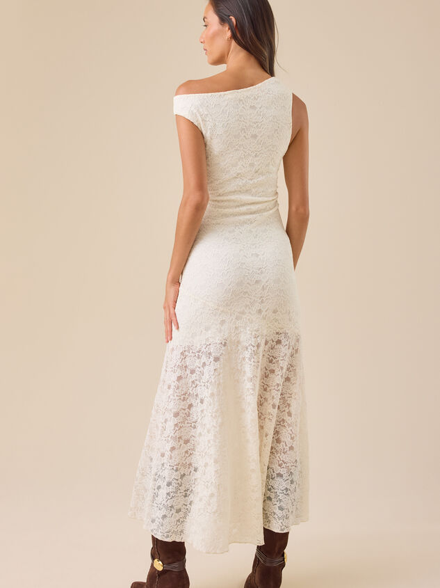 Valerie Asymmetrical Lace Maxi Dress Detail 4 - TULLABEE