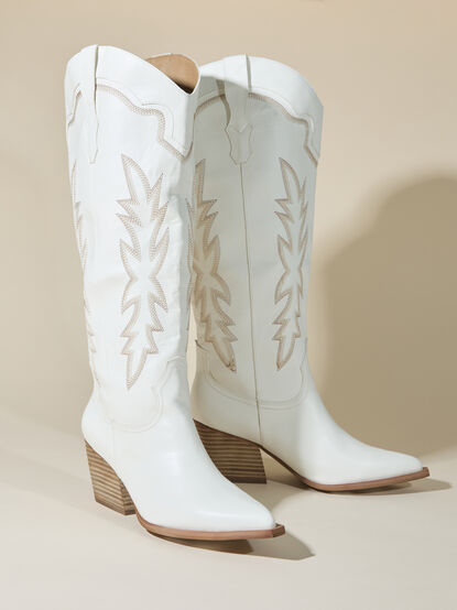Indigo Contrast Stitch Western Boot - TULLABEE