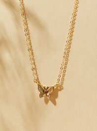 Butterfly Charm Necklace Detail 2 - TULLABEE