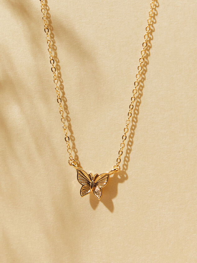 Butterfly Charm Necklace Detail 2 - TULLABEE