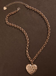Lottie Hammered Heart Necklace Detail 2 - TULLABEE