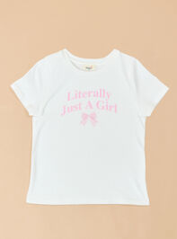 Literally Just a Girl Tee Detail 2 - TULLABEE