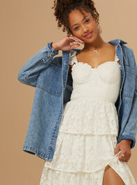 Umber Embroidered Lace Dress Detail 5 - TULLABEE