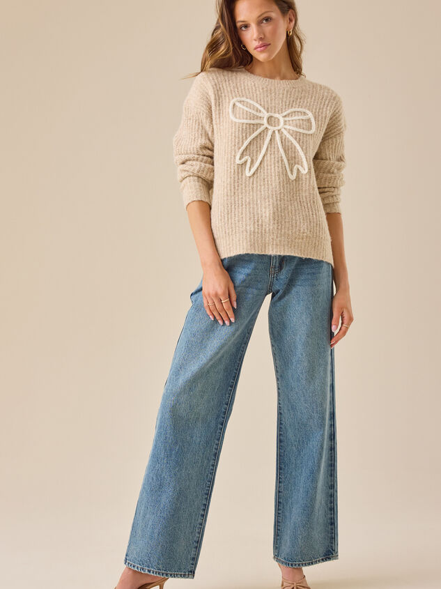 Autumn Bow Mama Sweater Detail 3 - TULLABEE