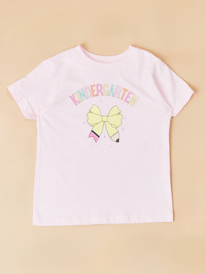 Kindergarten Pencil Bow Tee - TULLABEE