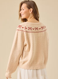 Fair Isle Bow Sweater by Rylee + Cru Detail 4 - TULLABEE