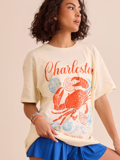 Charleston Crab Oversized Tee - TULLABEE