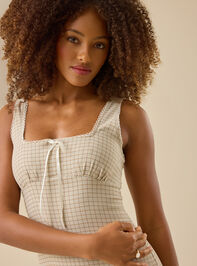 Aurora Plaid Mini Dress Detail 2 - TULLABEE
