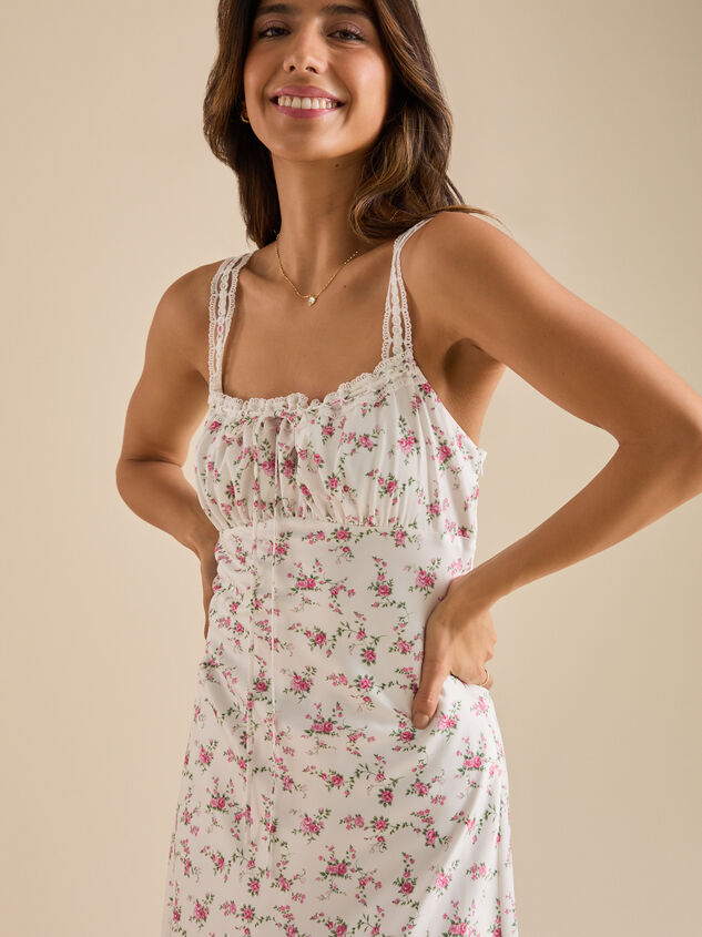 Kya Floral Midi Dress Detail 2 - TULLABEE