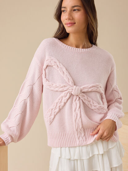 Scarlett 3D Braided Bow Sweater - TULLABEE