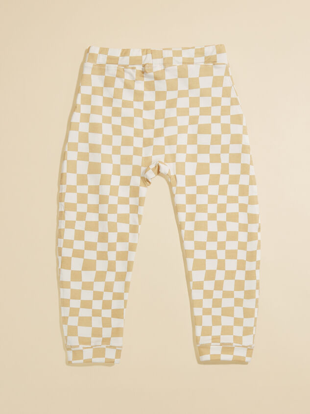 Logan Checkered Joggers Detail 2 - TULLABEE