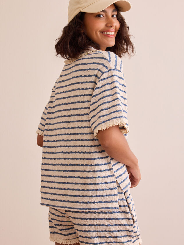 Montauk Striped Polo Detail 5 - TULLABEE