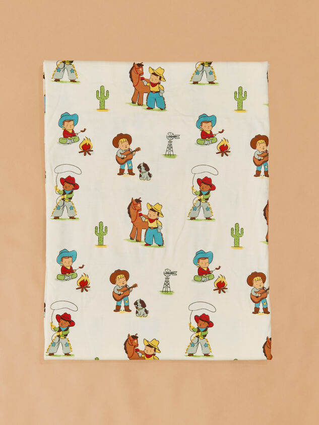 Vintage Cowboy Swaddle with Pony Blanky Detail 4 - TULLABEE