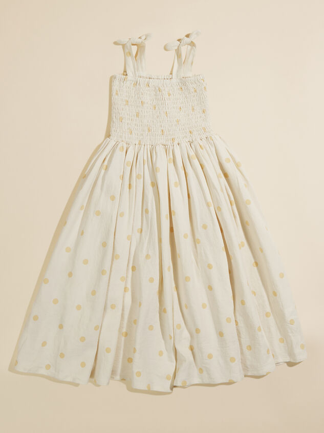 Katelyn Polka Dot Smocked Dress by Rylee + Cru Detail 2 - TULLABEE