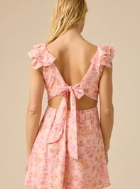 Amaris Floral Mini Dress Detail 3 - TULLABEE