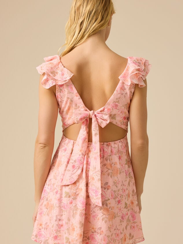 Amaris Floral Mini Dress Detail 3 - TULLABEE