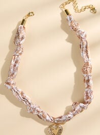 Floral Print Scarf Necklace - TULLABEE