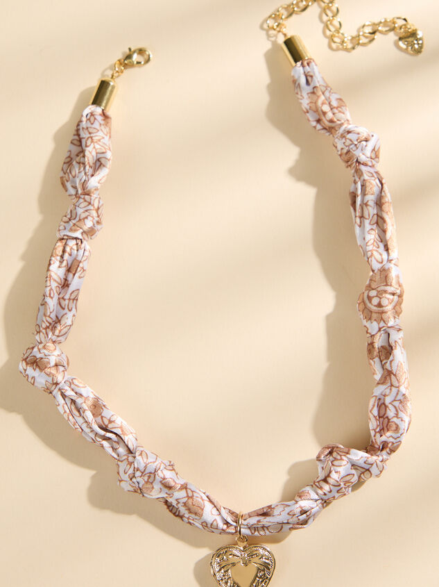 Floral Print Scarf Necklace - TULLABEE