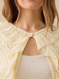 Sydney Ruffle Cardigan Detail 4 - TULLABEE
