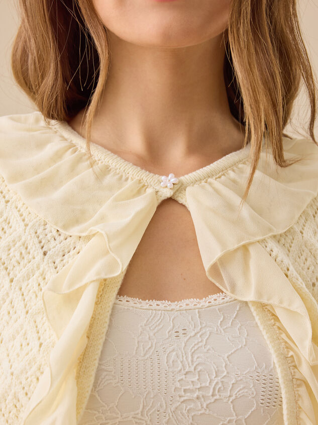 Sydney Ruffle Cardigan Detail 4 - TULLABEE