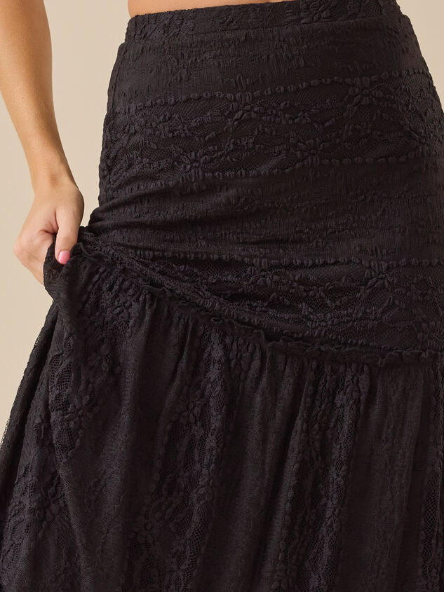 Monica Lace Tiered Midi Skirt Detail 3 - TULLABEE