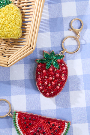 Beaded Strawberry Bag Charm - Altar'd State - 