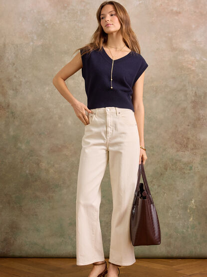 Lumina Cashmere V-Neck Sweater Vest - TULLABEE