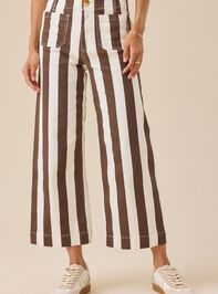 Coco High Rise Cabana Stripe Crop Pants Detail 3 - TULLABEE
