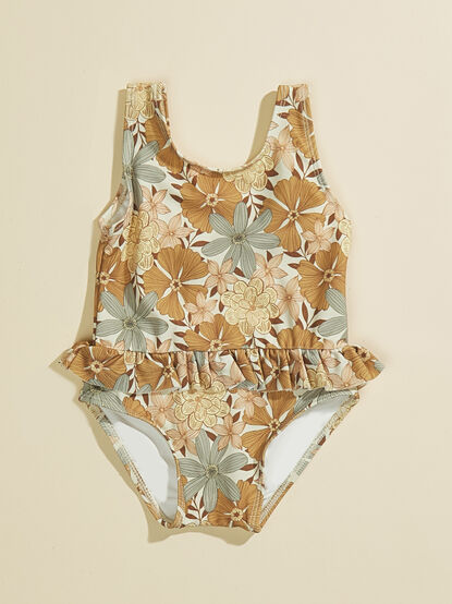 Safari Floral Ruffle Swimsuit by Rylee + Cru - TULLABEE