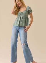 Myla Eyelet Babydoll Top Detail 2 - TULLABEE