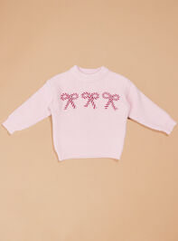 Candy Cane Bow Sweater - TULLABEE