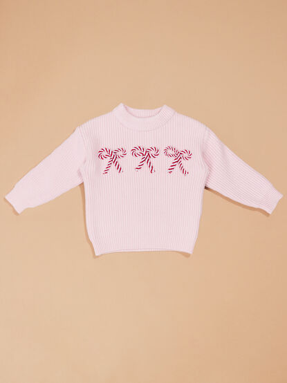 Candy Cane Bow Sweater - TULLABEE