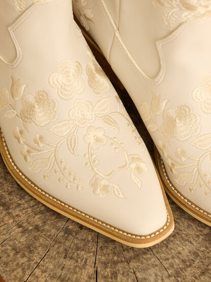 Caroline Embroidered Western Booties - TULLABEE