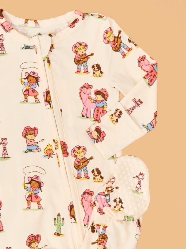 Vintage Cowgirl Ruffle Footie Detail 2 - TULLABEE