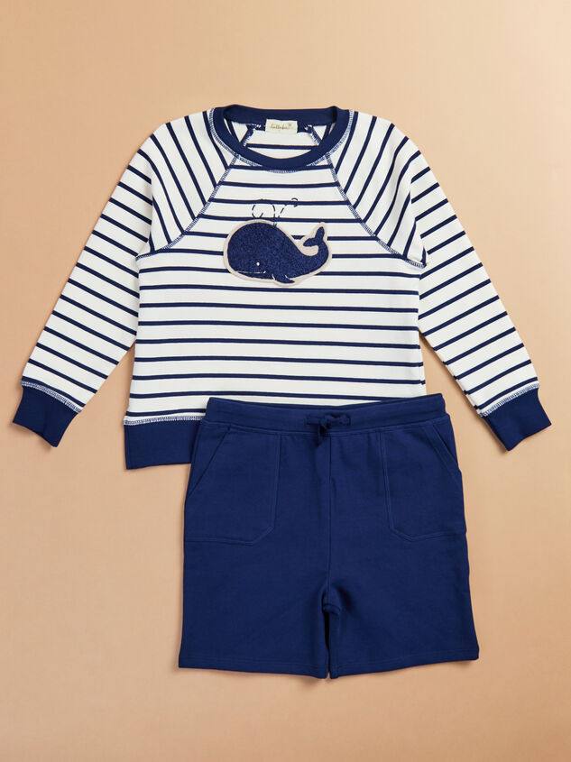 Bubbly Whale French Terry Sweatshirt & Shorts Set - TULLABEE