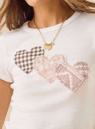 Three Patterned Heart Baby Tee Detail 2 - TULLABEE