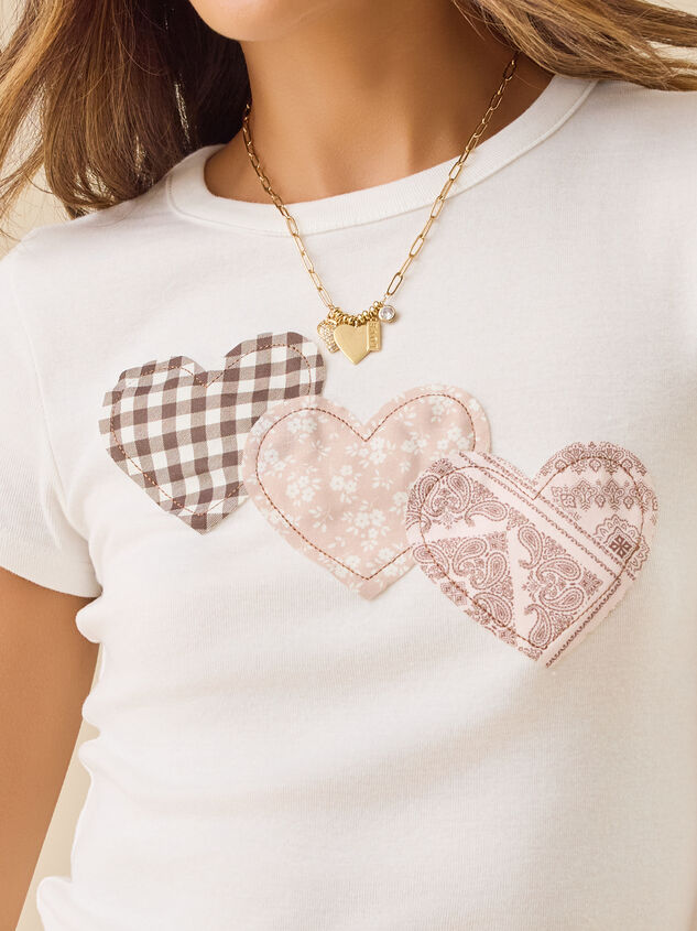 Three Patterned Heart Baby Tee Detail 2 - TULLABEE