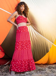 Fleur Floral Maxi Skirt Detail 7 - TULLABEE