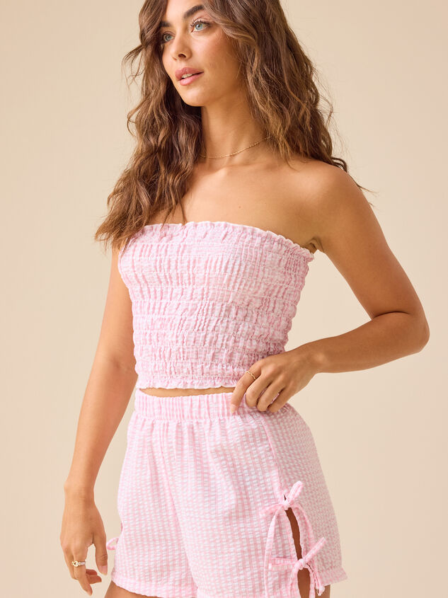 Karis Gingham Tube Top Detail 3 - TULLABEE