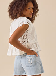 Elliot Embroidered Babydoll Top Detail 5 - TULLABEE