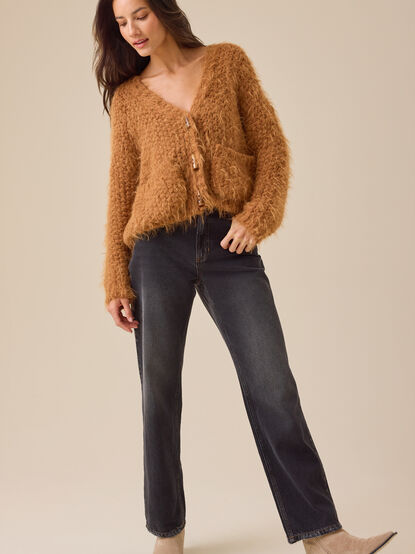 Christy Fuzzy Open Cardigan - TULLABEE