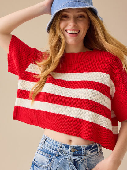 Ricki Striped Boxy Sweater - TULLABEE