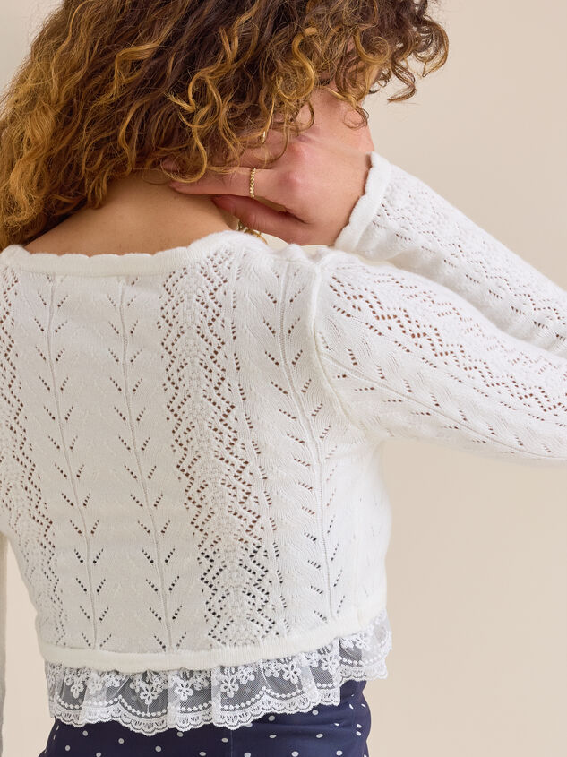 Rowen Pointelle Cardigan Detail 6 - TULLABEE