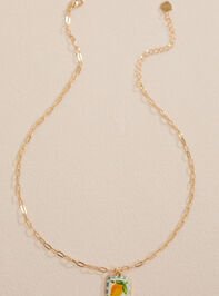 Orange Fruit Chain Necklace Detail 2 - TULLABEE